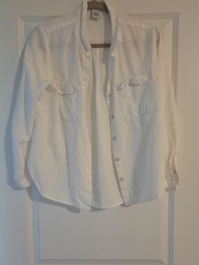 Carmen Marc Valvo White Stretch Blouse